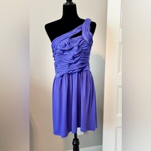Gianni Bini One Shoulder Ruched Purple Dress Size Large